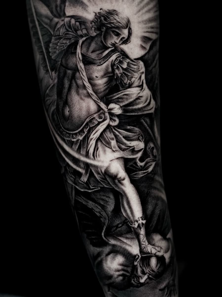 Tatuaje Blackwork, Realismo por Bryan en Utopía Tattoo Barcelona